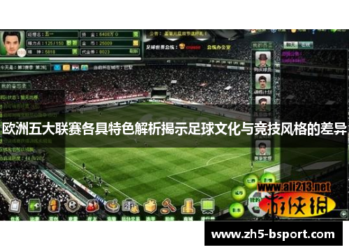 欧洲五大联赛各具特色解析揭示足球文化与竞技风格的差异