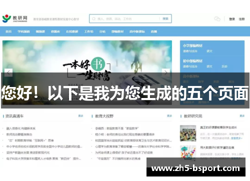 您好！以下是我为您生成的五个页面